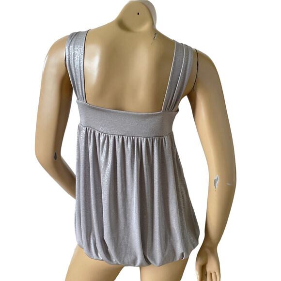INC Womens Petite Size Small PS Silver Sleeveless Animal Print Bubble Tank Shirt - Picture 4 of 7